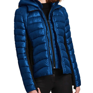 Chaqueta corta con cuello levantado a la moda de Invierno para mujer, chaqueta acolchada transpirable de Color sólido con cremallera, tela de lona, estilo tejido - Product Image 3