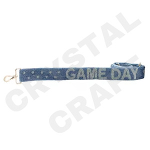 Go jays Star Customized White Gold Seed Bead Bag Straps 'Hook Em Horns' <b>Fashionable</b> <b>Accessory</b> Beaded Purse Strap - Product Image 3