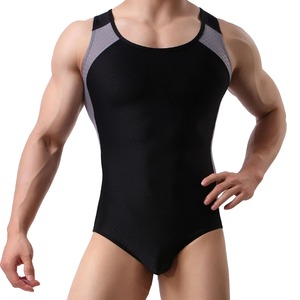 Sous-vêtements pour hommes justaucorps sport entraînement body Shorts lutte Singlet Fitness combinaison Sexy ouvert entrejambe ouvert bout à bout sous-vêtements - Product Image 5