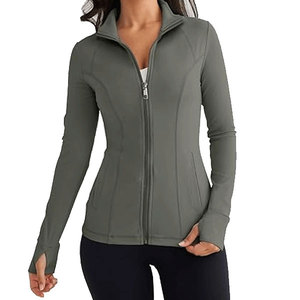Femmes à la mode léger athlétique fermeture éclair vestes 2025 sweats à capuche Gym Yoga hauts course vêtements d'entraînement avec poche - Product Image 2