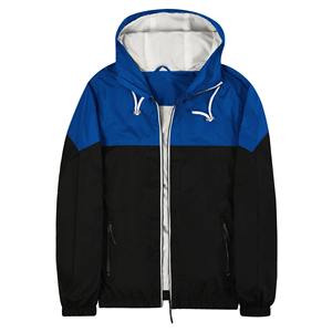 Manteau coupe-vent à capuche tendance pour hommes veste décontractée printemps automne hiver nouveau Colorblock fermeture à glissière mince toile imprimée - Product Image 1