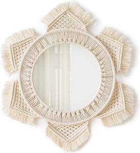 Estilo único hecho a mano en la India al por mayor exportador diseñador macramé hecho a mano espejo decorativo de pared para el hogar decorativo - Product Image 3