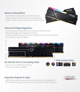 [KINGSMAN] Black Gaming RGB <strong>Memory</strong> Ddr5 Ram 16GBx2 6800MHz for Intel XMP and <strong>AMD</strong> EXPO - Product Image 3