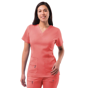 La sensation classique frotte des ensembles d'uniformes avec la coupe courte de douille et le collier élevé de support pour l'aspect propre de soins de santé - Product Image 3