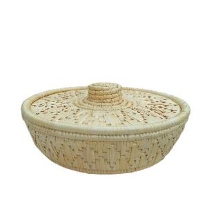<b>Cheap</b> Quality Indian Handicraft Eco-Friendly Moonj Grass <b>Basket</b> Round Casserole With Lid for Household Storage Kitchenware - Product Image 6