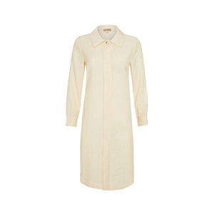 เสื้อคลุมทรงหลวมสไตล์โบฮีเมียนสีเบจพร้อมดีเทลผ่าข้าง - Product Image 1