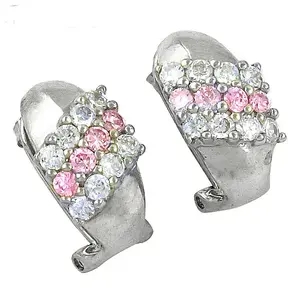 Boucles d'oreilles créoles en argent pour femmes, zircone cubique, bijoux en cristal, cadeau - Product Image 2