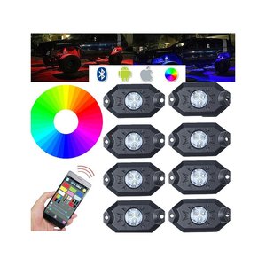 Mini RGB luce Rock Bluetooth APP Kit sensore musicale con 8 luci LED 12V 24V IP68 sottoscocca per Jeep Off Road SUV Boat - Car - Product Image 1