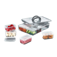 Ensemble d'ustensiles de petit-déjeuner ou de pique-nique CATEEM, écologiques, sans danger pour les aliments, antidérapants, 5 pièces, avec compartiments en plastique PP