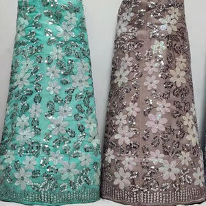 Premium Jarkan Work Net Lehenga con 3m Flair 1,2 m Blusa Butti Border Dupatta para fiesta para distribuidores de moda B2B Proveedores - Product Image 6