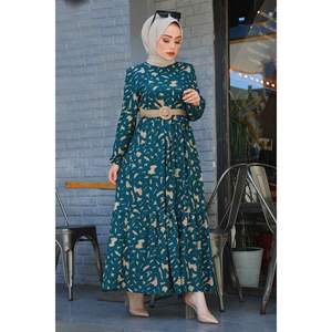 กระโปรงจีบเอวชุดเดรสสุภาพสีเขียว17647-3 - Product Image 3