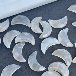 Piedra De Luna gris natural con forma de luna facetada Briolette cuentas de piedras preciosas sueltas hilo suministros de joyería al por mayor - Product Image 6