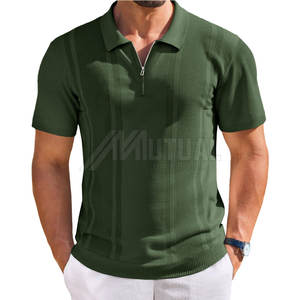 T-shirts polo en tissu tricoté respirant T-shirts polo pour hommes de conception de motif solide unique à prix raisonnable - Product Image 1