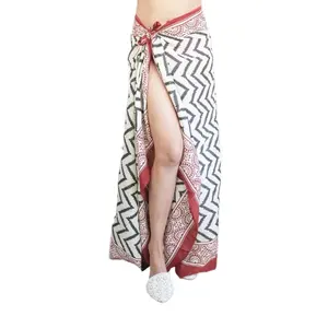 Bán buôn 100% cotton sarong pareo bãi biển Cover-up Ấn Độ với zig-zag phong cách bãi biển bọc bởi Ấn Độ sản xuất cho kỳ nghỉ mặc