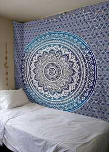 Mandala indio hecho a mano tapiz bohemio tela de algodón tapiz colgante de pared Mandala juego de sábanas colcha - Product Image 3
