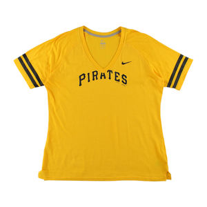 Nike เสื้อทีแฟนเอ็มแอลบีของผู้หญิงเสื้อที่ใช้งานอยู่และเสื้อยืดสี: สีเหลือง/สีดำ100% ของแท้ - Product Image 1