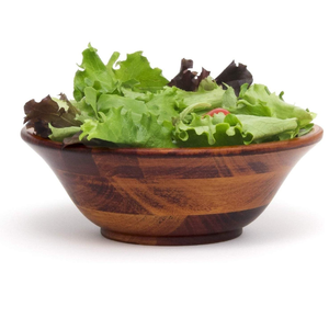 Bol en bois d'acacia naturel 100% fait à la main poli écologique 100% étanche Bol à fruits et à salade Artisanat Saninya pour la maison - Product Image 5