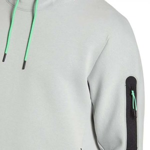 Algodón grueso en blanco liso de gran tamaño sudaderas con capucha - Product Image 4