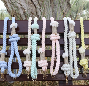 Valentine's Day Special: <b>Light</b> Pink Cotton <b>Rope</b> Leash, Stylishly Hand-Dyed for Fashion-Forward - Product Image 2
