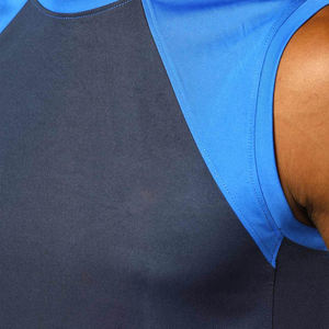 2025 camisetas sin mangas al por mayor para hombres cuello redondo de talla grande sin costuras de secado rápido Color sólido chaleco deportivo para hombres camiseta sin mangas - Product Image 5