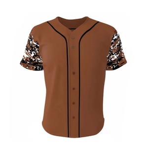 Maillot de baseball pour homme adulte en polyester 100% respirant à col en V avec impression numérique classique personnalisée, série de kits en gros OEM - Product Image 2