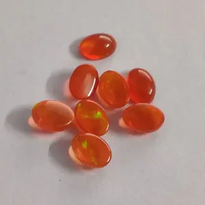 Cabujones ovalados de ópalo etíope Natural, Ópalo ovalado de color rojo, 8x6mm, 0,88 cts, Ópalo naranja, piedras preciosas sueltas