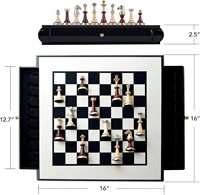 Jeu d'échecs moderne de luxe en métal Finition antique brillante Décors de table combinés polis colorés Jeu de réflexion Design de luxe lumineux