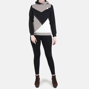 Sudadera con capucha de bloque de algodón 100% extragrande con logotipo personalizado para mujer, forro polar pesado de invierno con bordado de diamantes de imitación, diseño impreso con logotipo - Product Image 4