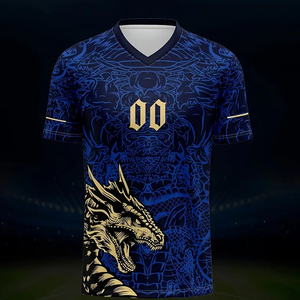Camiseta de Fútbol Personalizada con Nombre y Número, Impresión Digital, 180g, Cuello en V, Transpirable, de Poliéster, por Inspire Apparel - Product Image 3