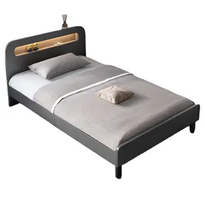 현대 간단한 가정 침실 가구 세트 나무 싱글 퀸 프레임 침대
