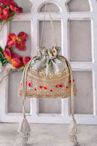 Bolsos Potli de Diseño Elegante y Ecológicos de Poliéster para Regalos de Boda, Bolsa India Personalizable en Varios Tamaños, Bolsos de Mano para Mujer - Product Image 2