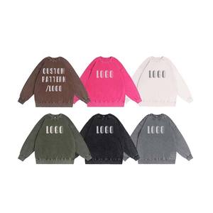 Alta calidad OEM Unisex francés Terry logotipo personalizado en blanco algodón liso poliéster peso pesado cuello redondo sudaderas hombres - Product Image 6