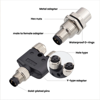 Adaptateur industriel 4.0 M8 étanche de type Y T I, connecteur de prise d'aviation en plastique mâle/femelle à 3, 4 ou 5 broches