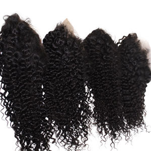 Peluca de cabello humano rizado para mujeres negras, postizo de encaje frontal con ondas, 100% humano - Product Image 1
