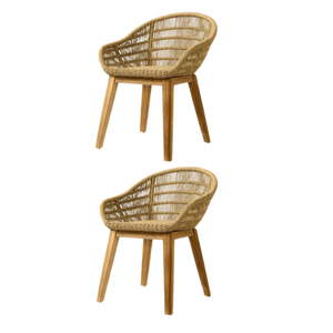 Chaise moderne et élégante en rotin et osier avec pied en bois, chaise de salle à manger, matériau écologique pour restaurant et hôtel - Product Image 4