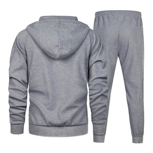 Conjunto Deportivo Informal de Algodón 100% al por Mayor, Conjunto de 2 Piezas Personalizado para Gimnasio y Fitness, Chaqueta y Pantalones para Hombre de Talla Grande, Lisos - Product Image 2