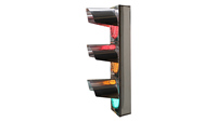 Feu de signalisation exclusif 300 mm argenté, boîtier en acier inoxydable, indice de protection IP55, LED rouge/vert/jaune 18W, alimentation secteur, pour circulation fixe de véhicules