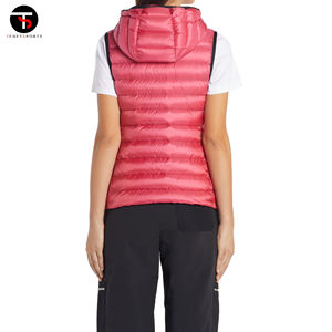 Haute qualité femmes fermeture éclair sans manches coupe-vent bouffant gilet coton doublure respirant longue durée veste multi-poches tricoté - Product Image 3