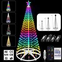 Lumières de Noël en forme de cône LED, irisées, IP65, contrôle sans fil par application, gradation, effet de poursuite séquentielle, intérieur/extérieur, 25000 heures