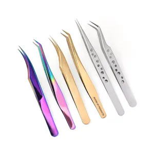 Eyelash Extension Tweezers Custom Logo Printing Fabricante de pinzas para pestanas