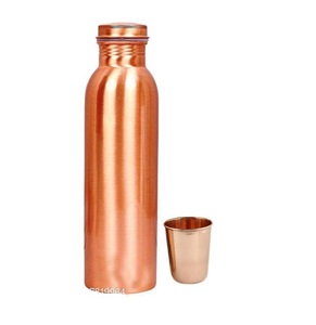 Botella de agua de cobre con logotipo personalizado, diseño único, de cobre puro martillado, a precio competitivo - Product Image 3