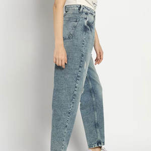 Nueva llegada Respetuoso con el medio ambiente Precio barato Mujeres Pantalón acampanado 2025 Presupuesto de alta venta Friendly Color sólido Mujeres Jeans Pant - Product Image 4