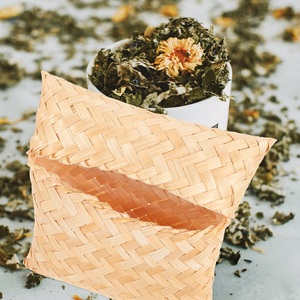 Mini sac cadeau en bambou fait à la main petit emballage artisanal réutilisable écologique pour bijoux de faveur de fête de mariage - Product Image 3