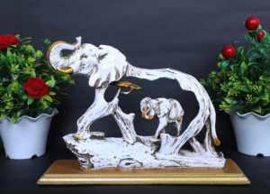 Figura Decorativa de Elefante Caminando, Decoración para el Hogar, Decoración de Mesa, Escultura de Elefante de Resina para Regalo, Estatua de Elefante con Cachorro - Product Image 2