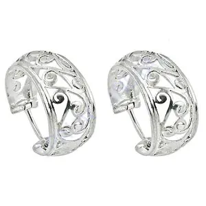 ต่างหูห่วงเงินแท้ 925 ชุบโรเดียม ประดับเพชรซิรคอน 18K สไตล์ศาสนา น่ารัก เหมาะสำหรับใส่ทุกวัน - Product Image 2