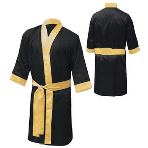 Robe de Kick-Boxing Noire avec Doublure Argentée, Capuche, Ceinture Personnalisable, Respirante, Séchage Rapide, Légère, Polyester/Nylon, Jiu Jitsu - Product Image 4