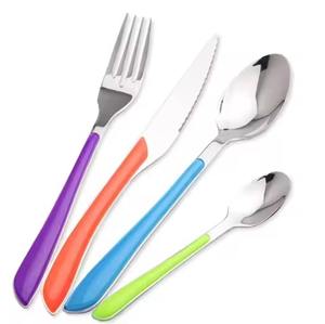 Juego de Cubiertos de Acero Inoxidable con Mango Colorido para una Cena Moderna y Elegante, Vajilla para el Hogar, Uso Versátil en la Cocina, Ecológico - Product Image 1