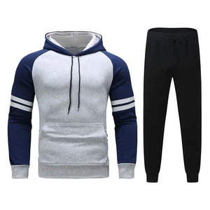 Elegante chándal de manga larga con capucha para hombre, conjunto de Jogger de gimnasio de dos piezas para entrenamiento de invierno, traje deportivo sólido para Fitness - Product Image 1