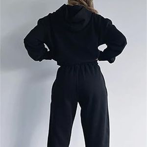 ชุดเสื้อนอก2ชิ้นโอเวอร์ไซส์ของผู้ชายมีฮู้ดเปิดไหล่พร้อมกางเกงวอร์มกางเกงวิ่งออกกำลังกายระบายอากาศได้ดี - Product Image 5