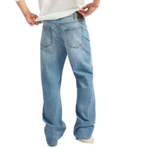 กางเกงยีนส์ทรงตรงขากว้างสไตล์วินเทจแบบสตรีทแวร์สุดเทรนดี้สำหรับผู้ชายและผู้หญิง ผ้าฝ้ายเนื้อนุ่มใส่สบาย - Product Image 3